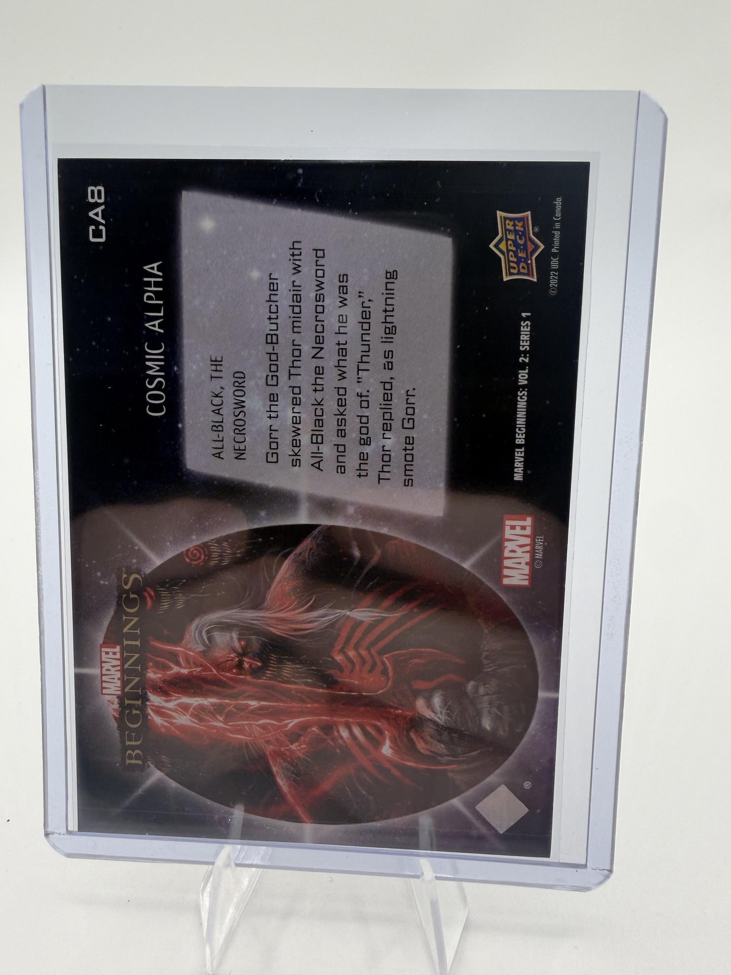 2022 Upper Deck Marvel Beginnings Cosmic Alpha All-Black The Necrosword CA8 Card