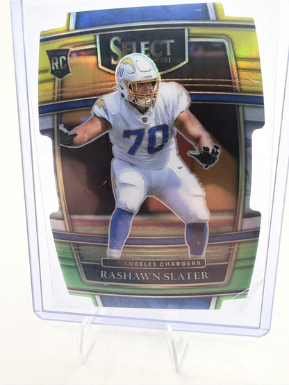 2021 Panini Select Rashawn Slater Silver Prizm Die-Cut Rookie RC Card #86