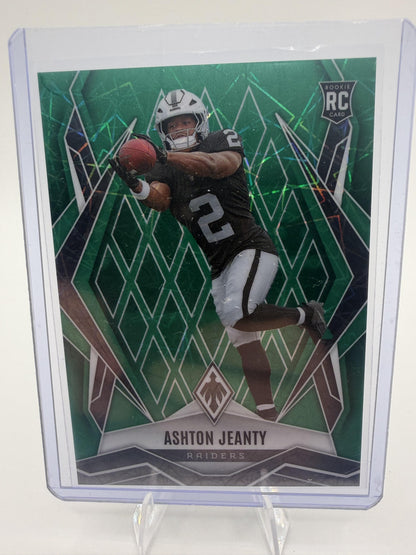 2025 Panini Phoenix Ashton Jeanty Green Lazer Parallel /49 Raiders Card #158