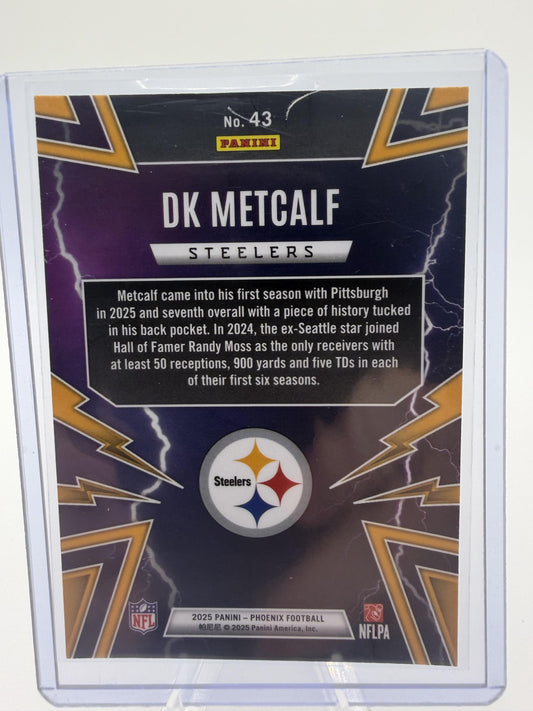 2025 Panini Phoenix DK Metcalf Thunderbirds Parallel Steelers Card #43