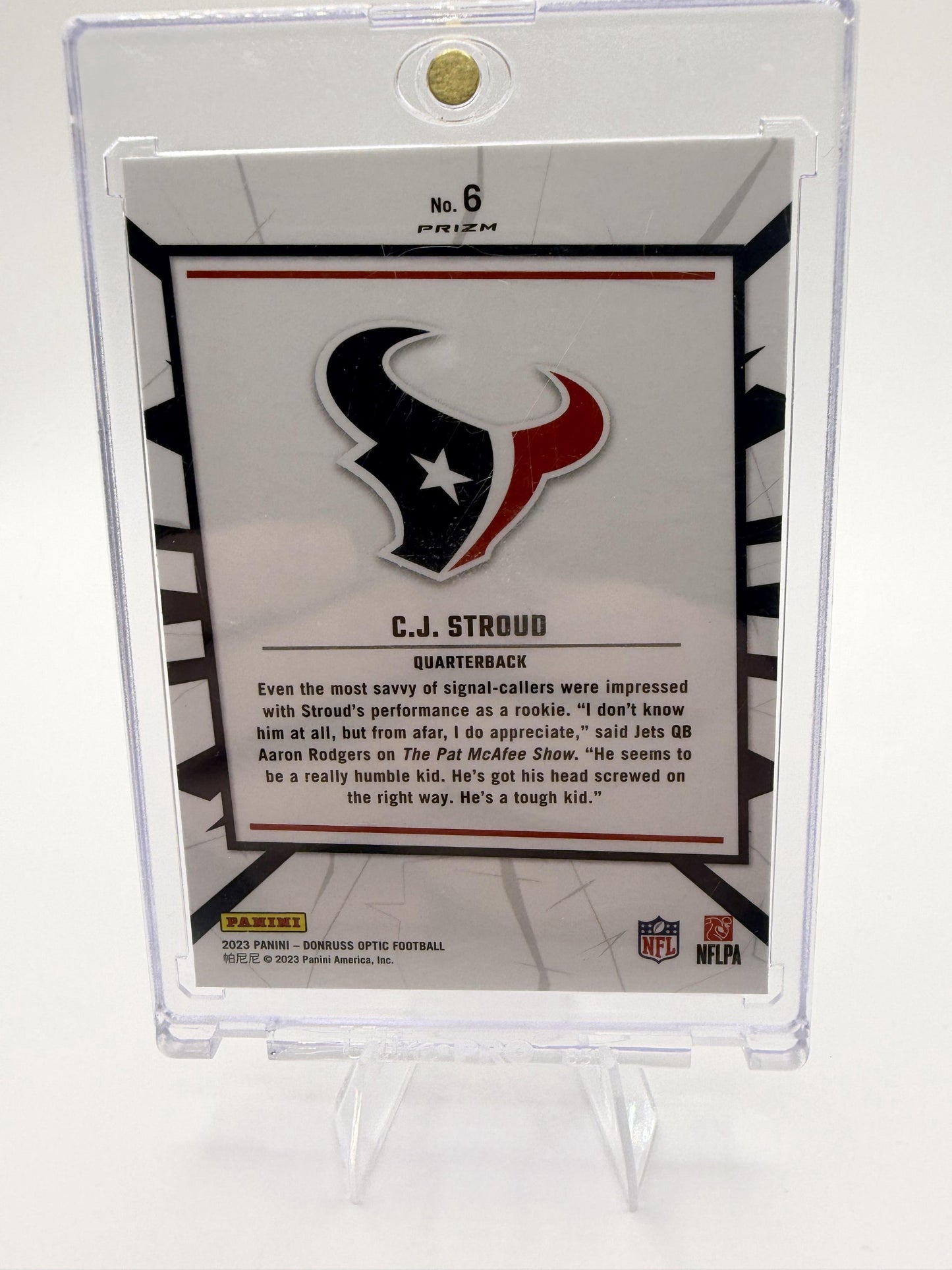 2023 Donruss Optic CJ Stroud My House Prizm Card #6 Houston Texans RC