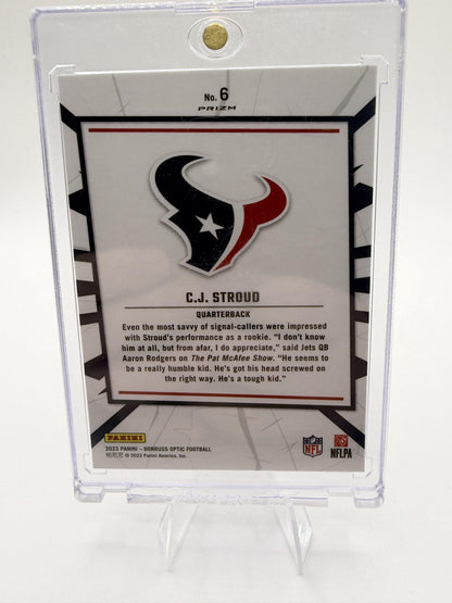 2023 Donruss Optic CJ Stroud My House Prizm Card #6 Houston Texans RC