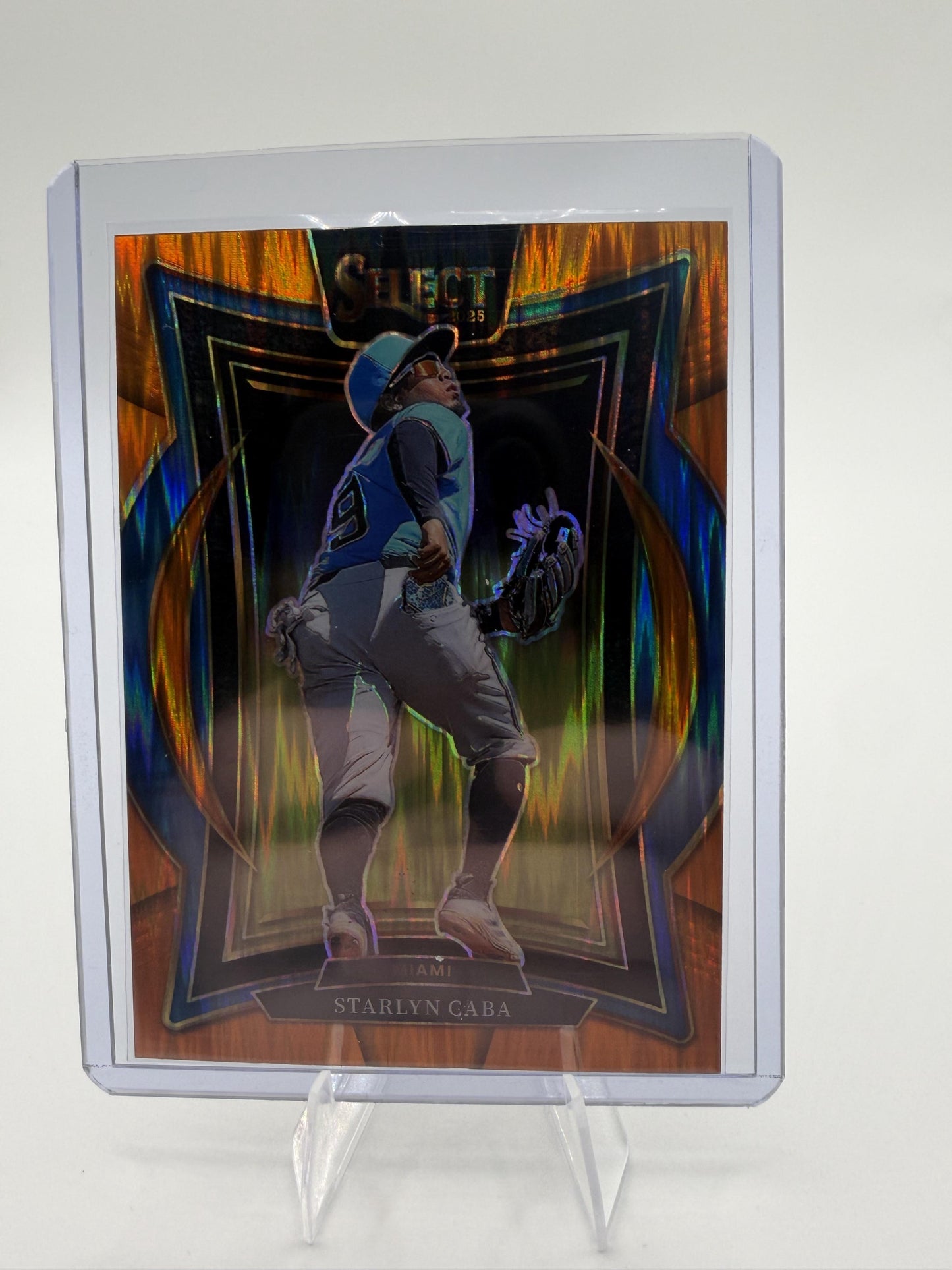 2025 Panini Select Starlyn Caba Concourse Orange Prizm Card #39 Phillies