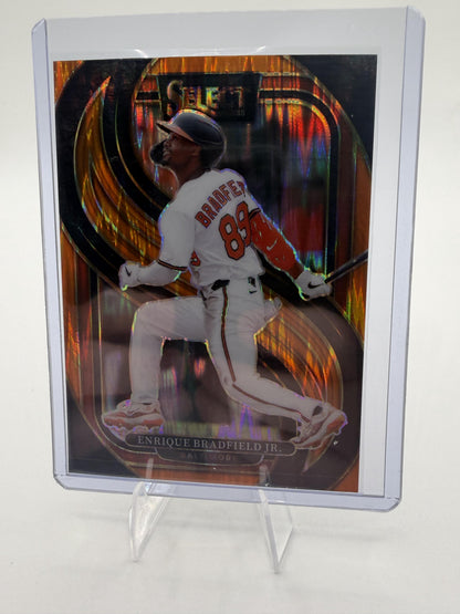 2025 Panini Select Enrique Bradfield Jr Premier Level Orange Prizm Card #169