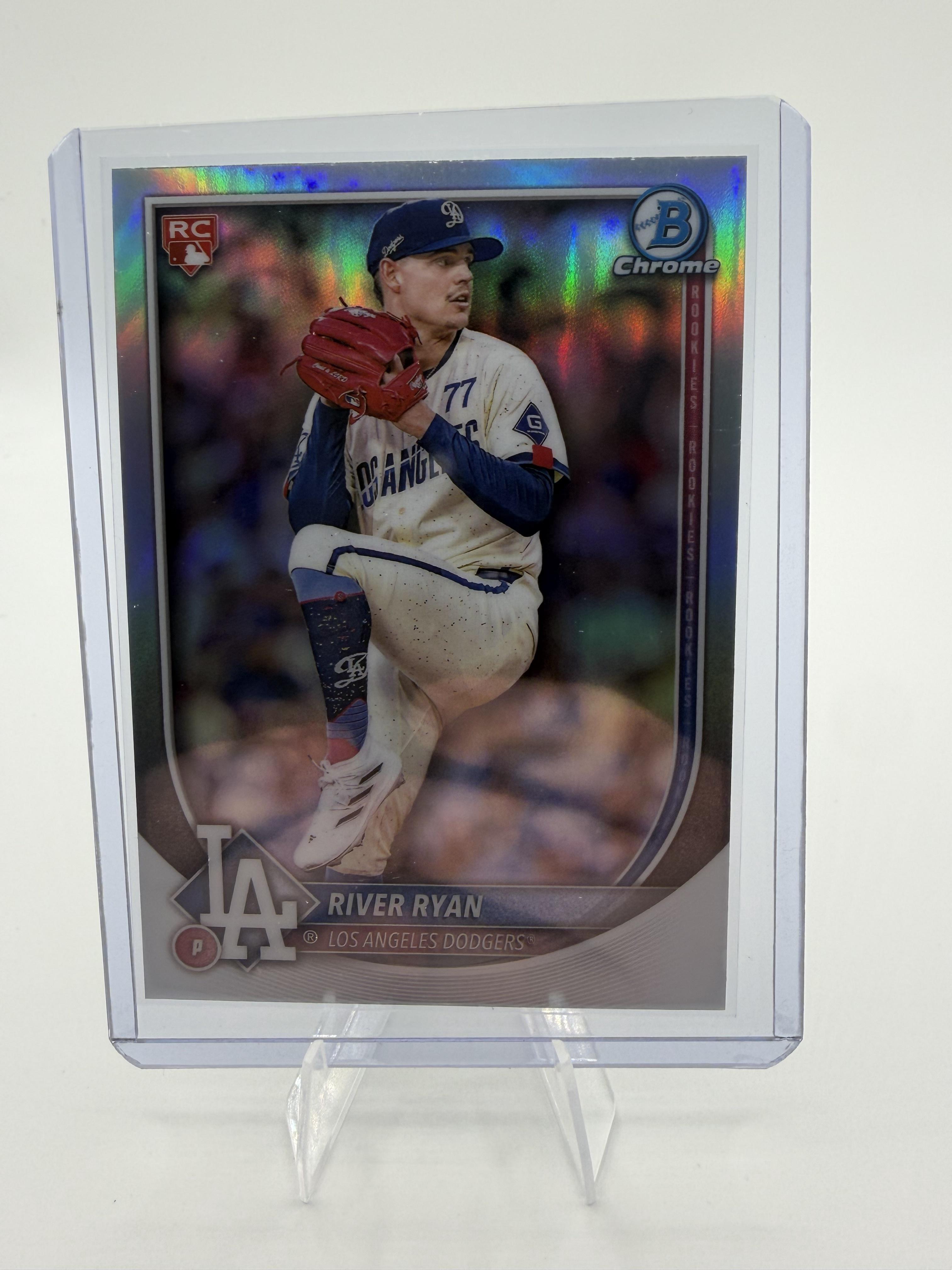 2025 Bowman Chrome River Ryan RC Rookie Refractor Card #69 LA Dodgers