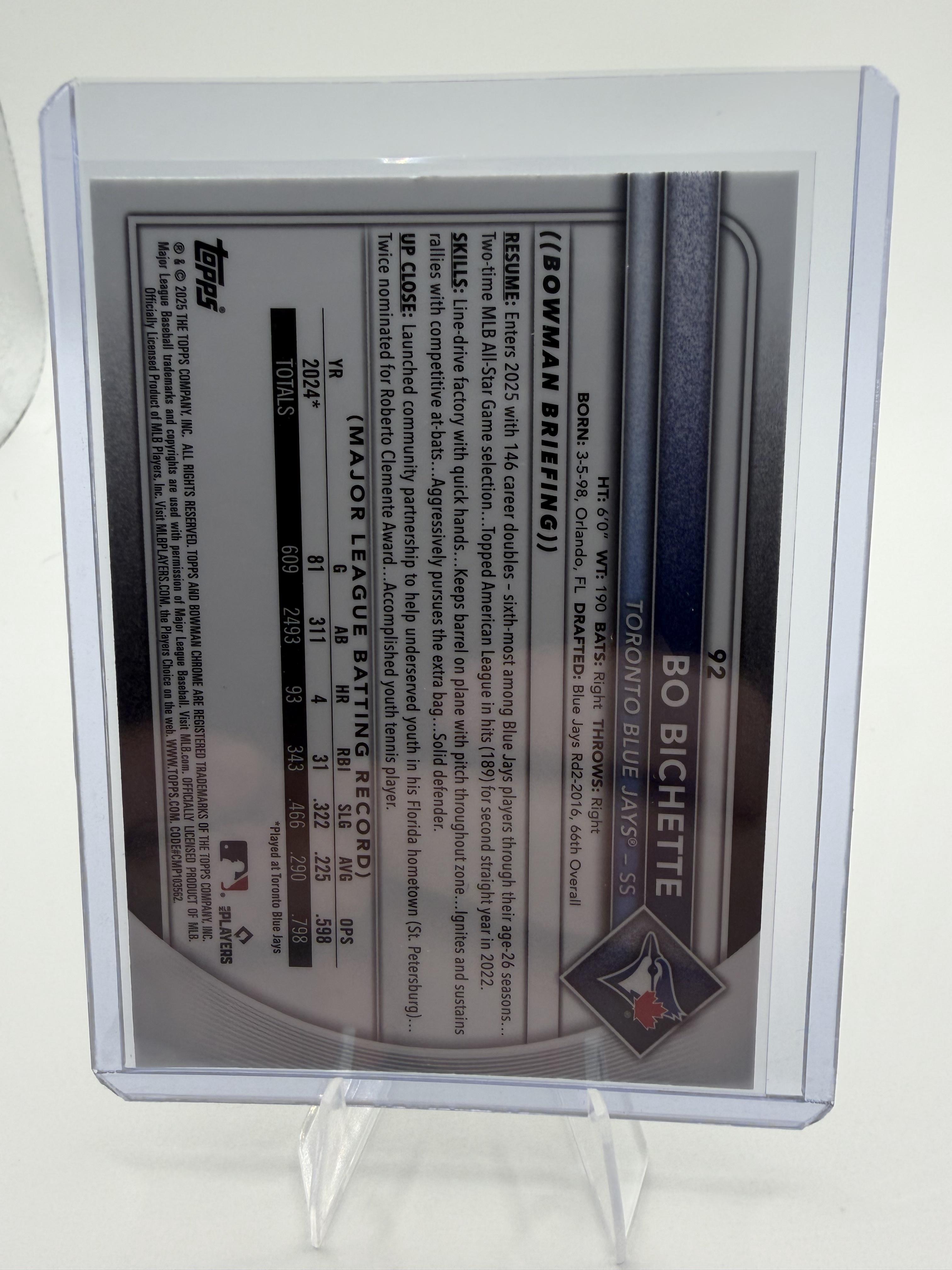 2025 Bowman Chrome Bo Bichette Mojo Refractor Card #92 Blue Jays Mega Box