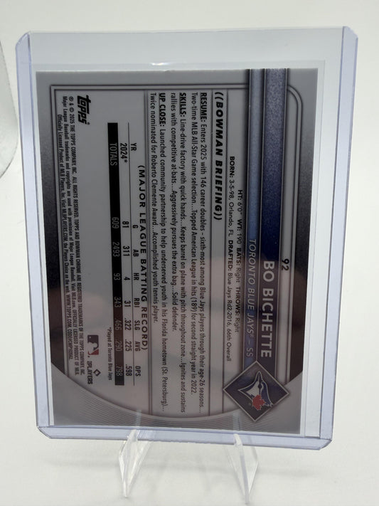 2025 Bowman Chrome Bo Bichette Mojo Refractor Card #92 Blue Jays Mega Box
