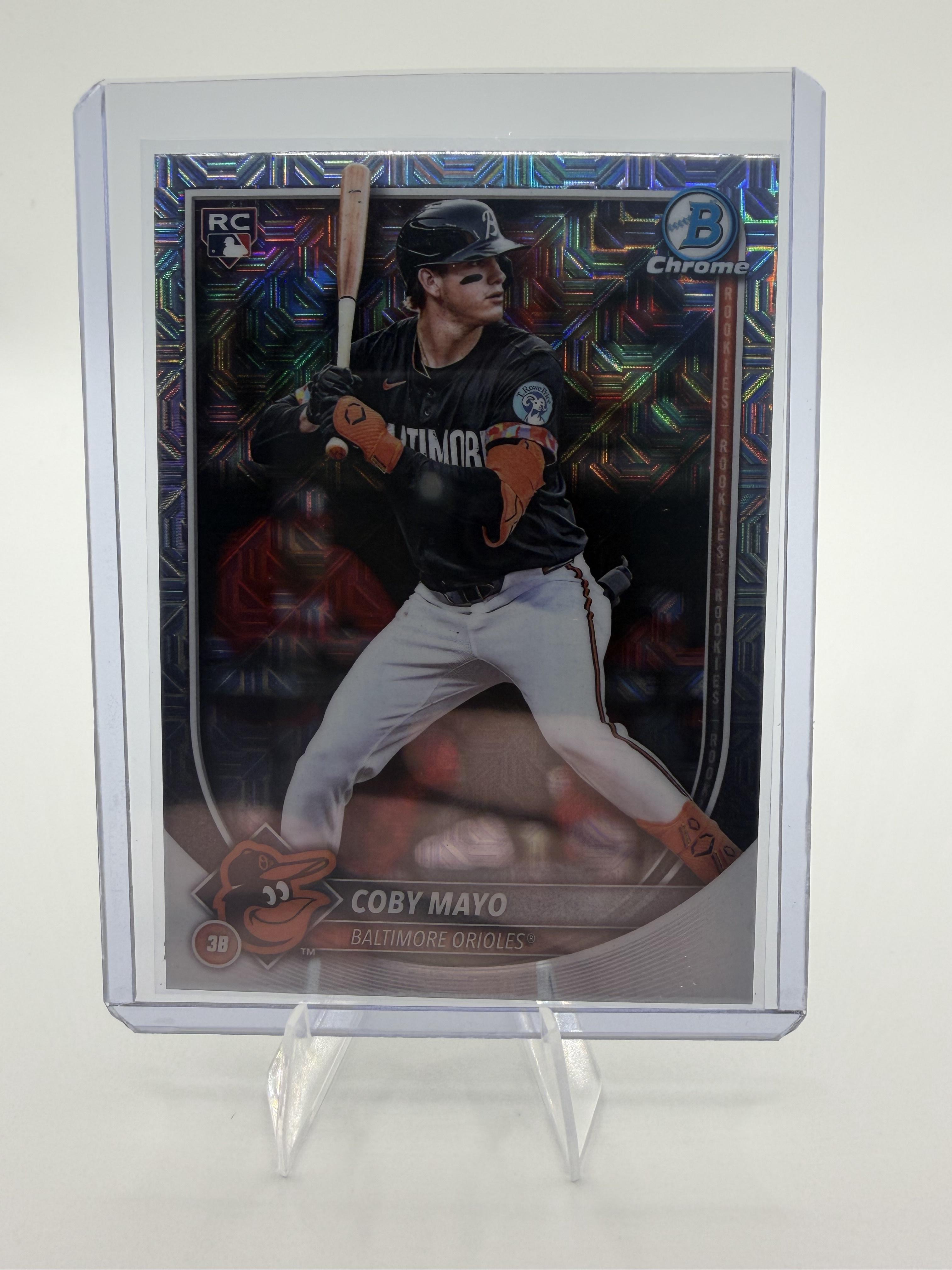2025 Bowman Chrome Coby Mayo RC Mojo Refractor Card #37 Orioles Rookie
