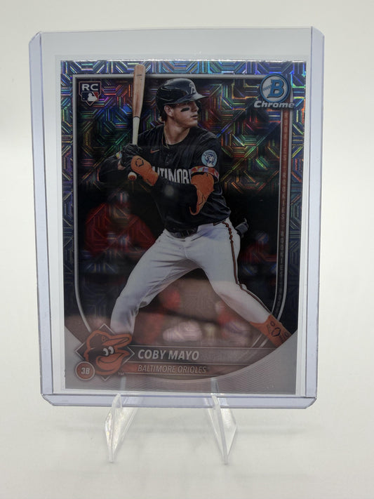 2025 Bowman Chrome Coby Mayo RC Mojo Refractor Card #37 Orioles Rookie