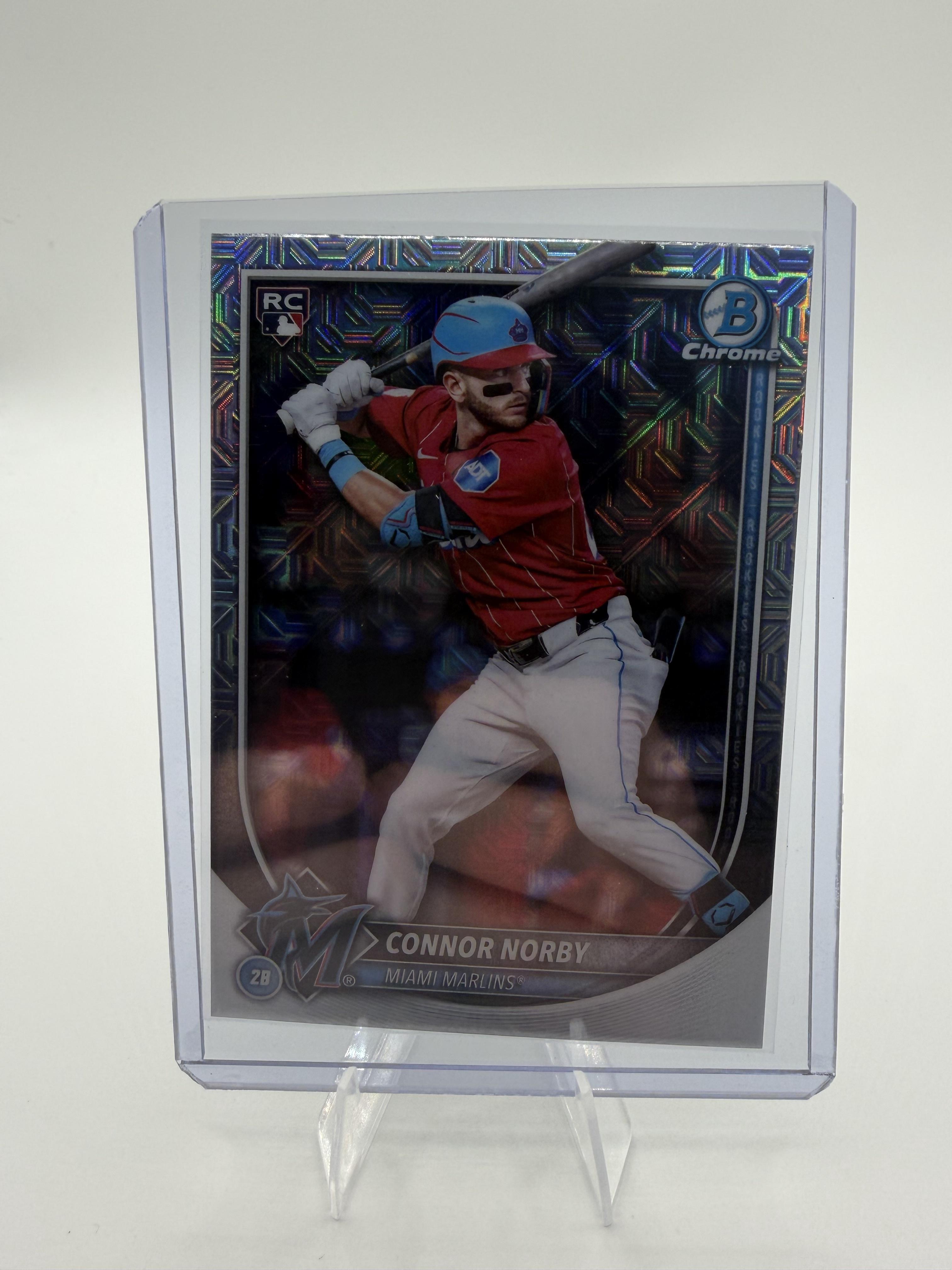 2025 Bowman Chrome Connor Norby RC Mojo Refractor Card #46 Marlins Rookie