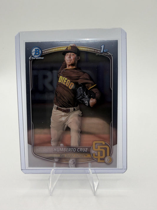 Humberto Cruz 2025 Bowman Chrome 1st Prospect #BCP-96 Padres Baseball Card