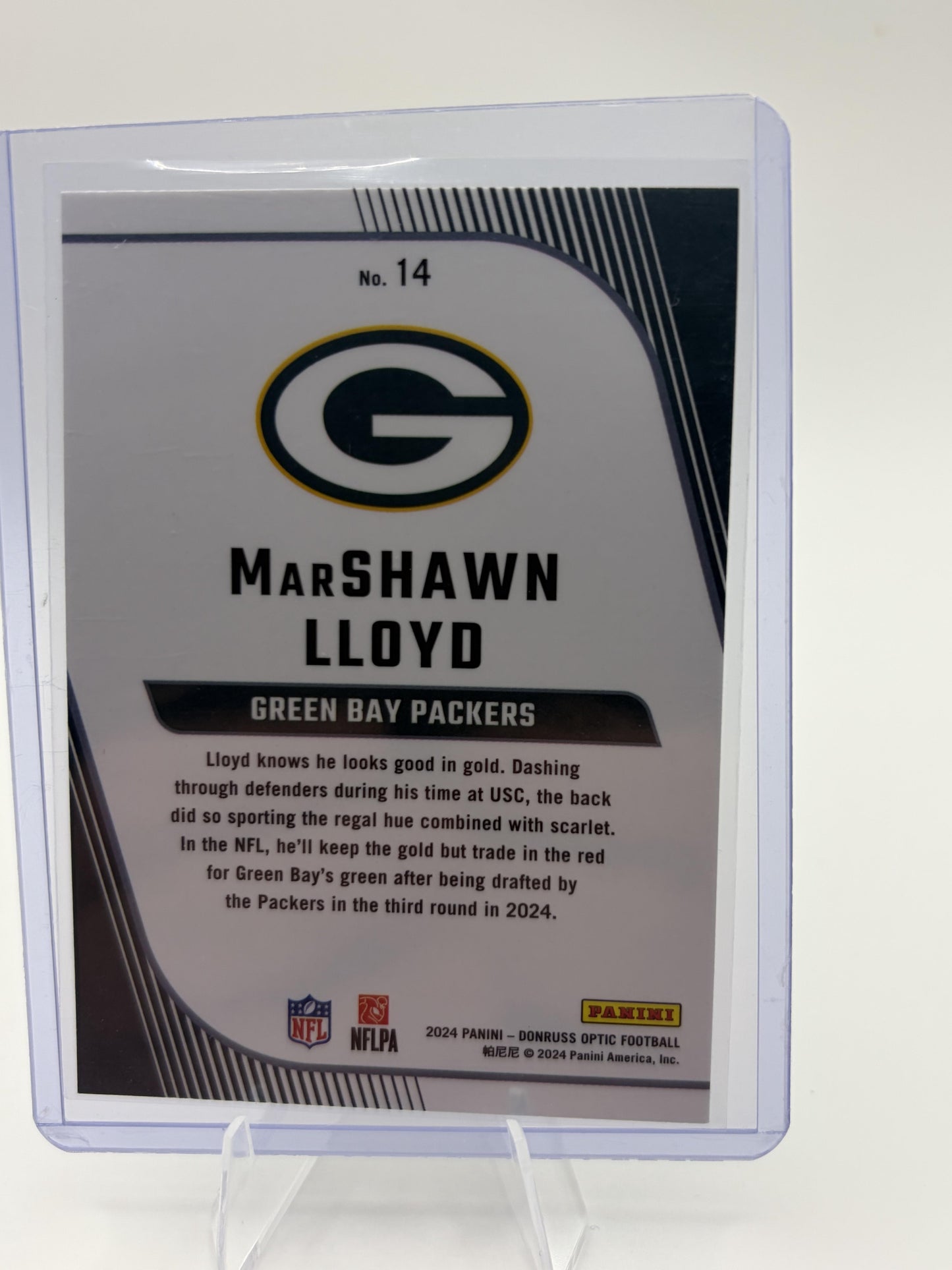 2024 Donruss Optic MarShawn Lloyd Primary Colors Insert RC #14 Packers Card