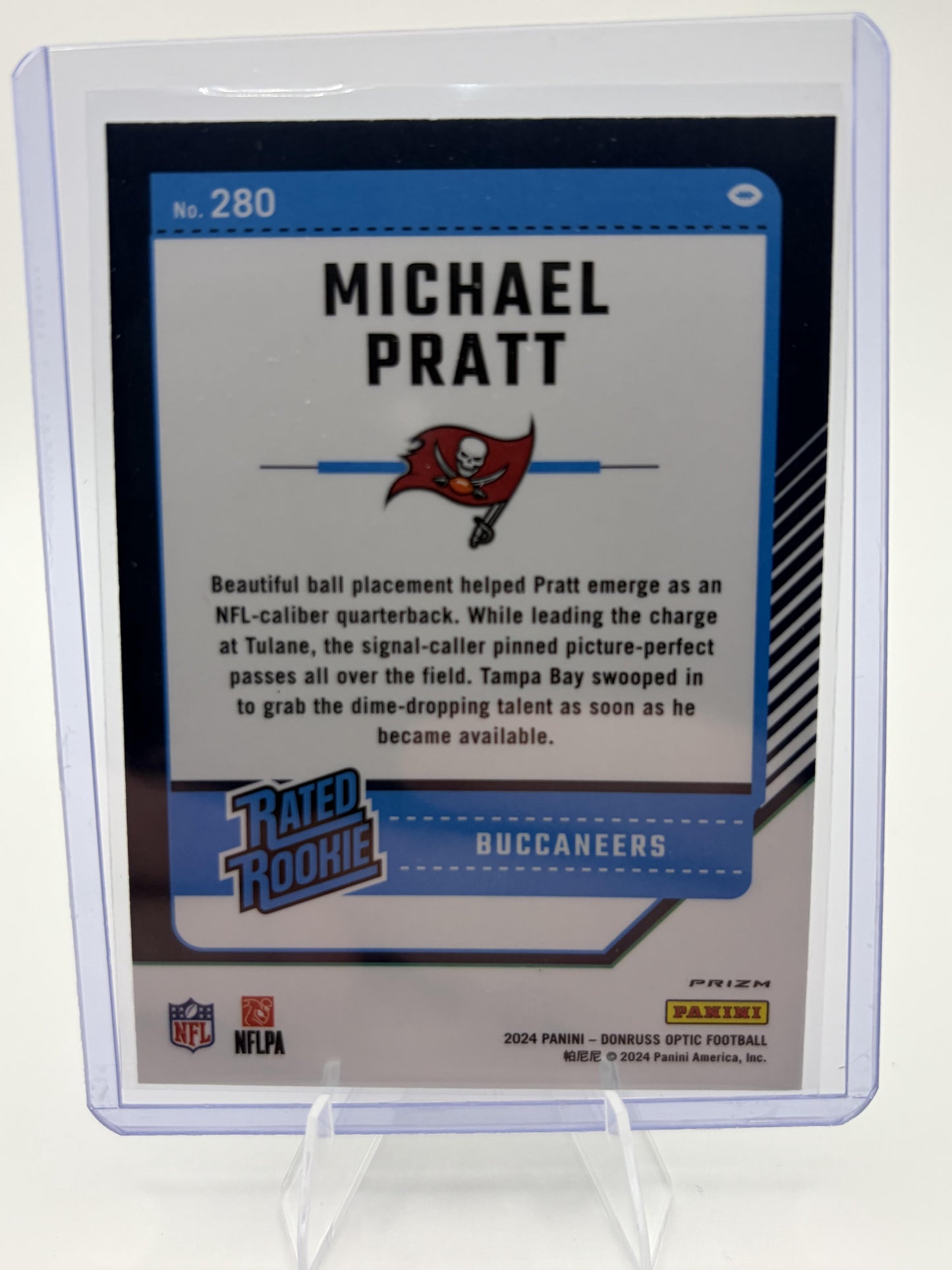 2024 Donruss Optic Michael Pratt Rocket Parallel Rated Rookie #280 Bucs Card