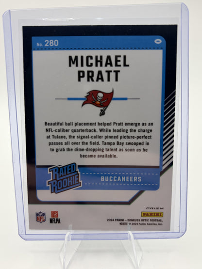 2024 Donruss Optic Michael Pratt Rocket Parallel Rated Rookie #280 Bucs Card