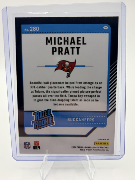 2024 Donruss Optic Michael Pratt Rocket Parallel Rated Rookie #280 Bucs Card