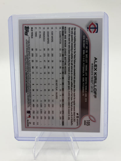 2022 Topps Chrome Alex Kirilloff RayWave Refractor #105 Minnesota Twins Card