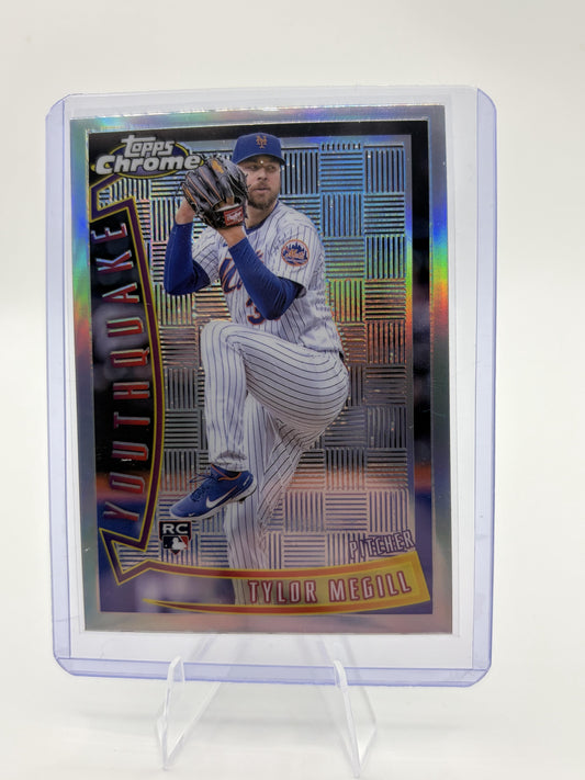 2022 Topps Chrome Tylor Megill Youthquake RC Insert Refractor #YQ-13 Mets Card