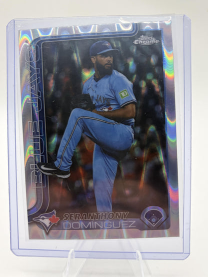 2025 Topps Chrome Seranthony Dominguez RayWave Refractor #USC100 Blue Jays Card