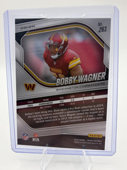 2025 Prizm Bobby Wagner White Disco Prizm #261 Commanders Card