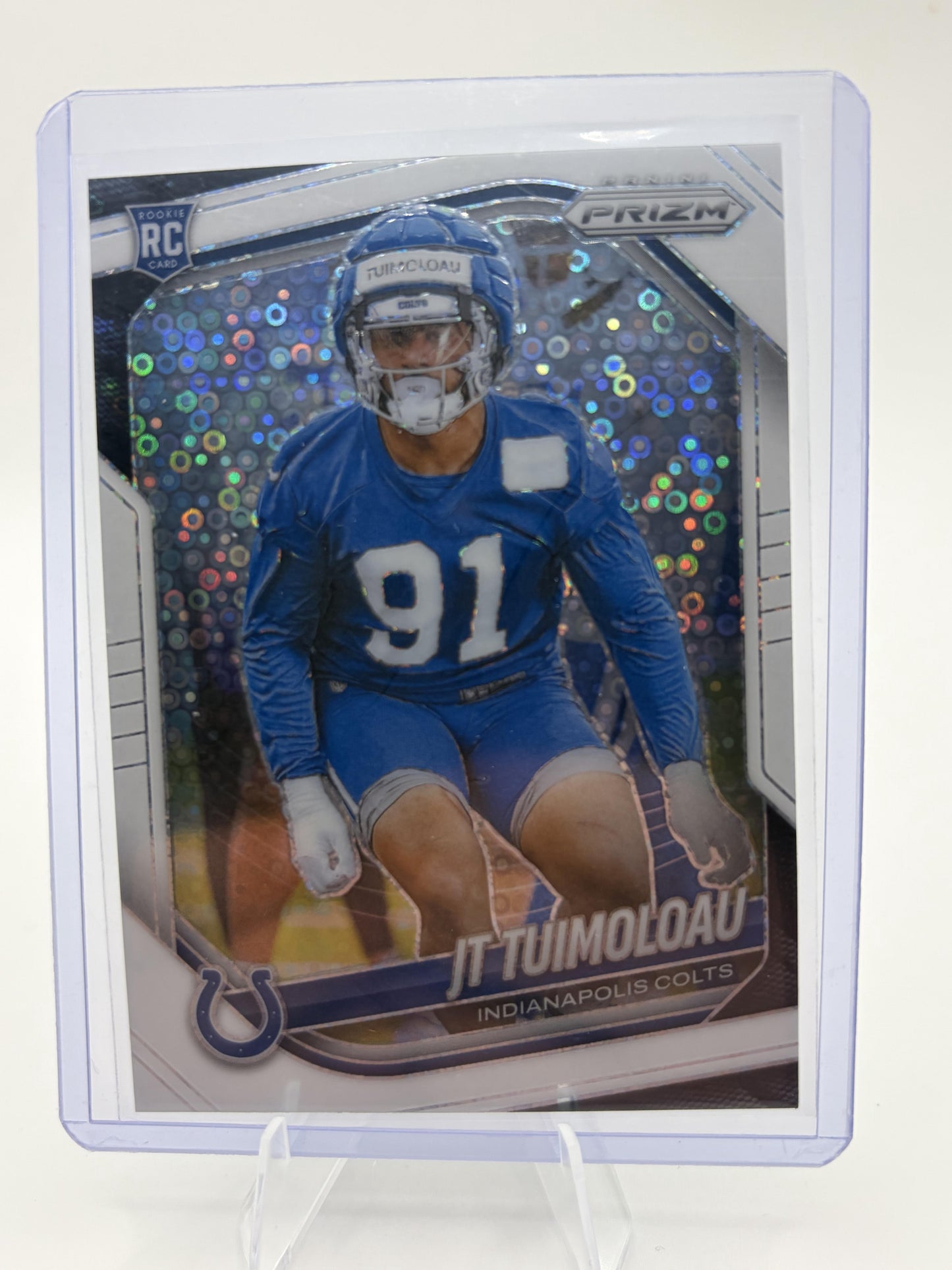2025 Prizm JT Tuimoloau White Disco Prizm RC #324 Colts Rookie Card