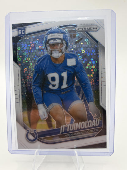 2025 Prizm JT Tuimoloau White Disco Prizm RC #324 Colts Rookie Card