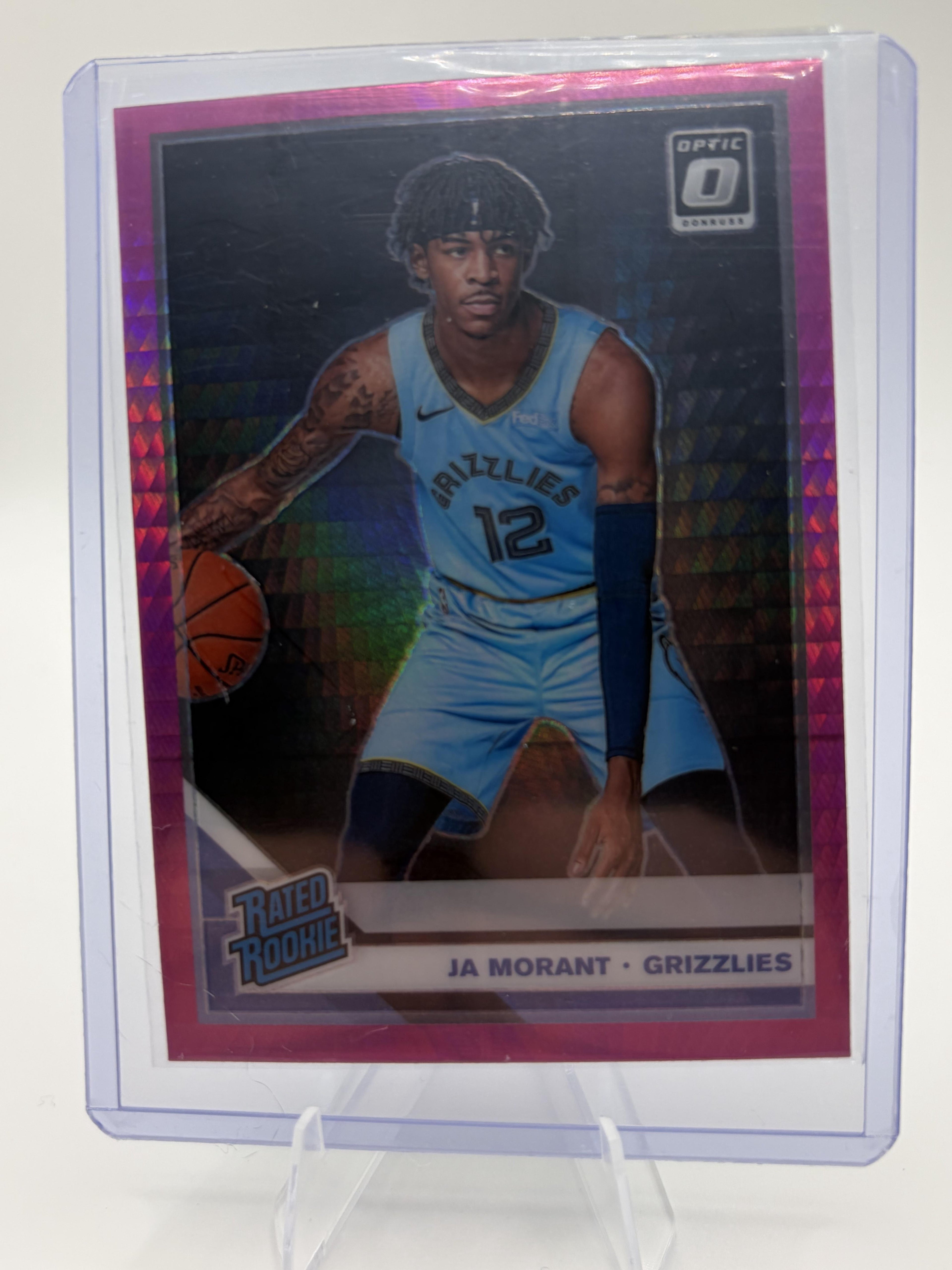 2019-20 Donruss Optic Ja Morant Pink Hyper Rated Rookie Card #168 Grizzlies