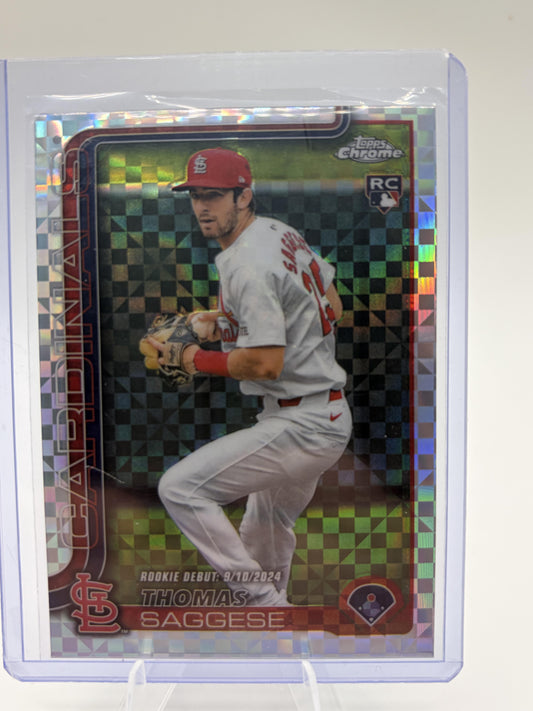 2025 Topps Chrome Thomas Saggese RC Rookie Card #USC157 X-Fractor Cardinals