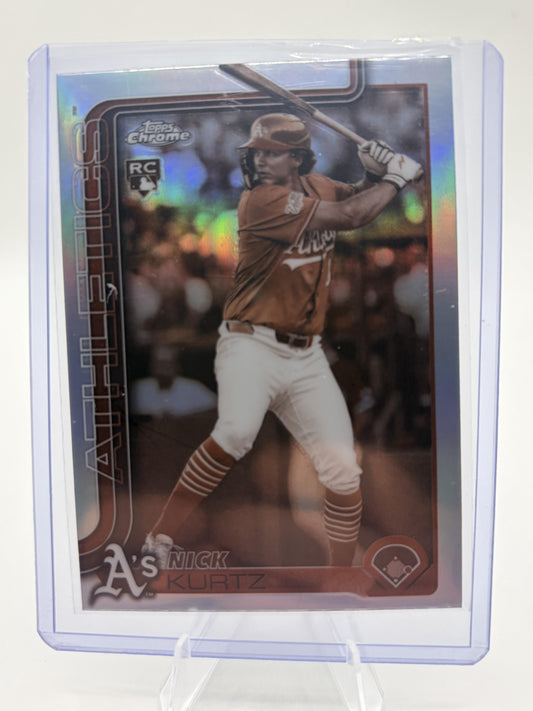 2025 Topps Chrome Nick Kurtz RC Rookie Card #USC178 Sepia Refractor A’s