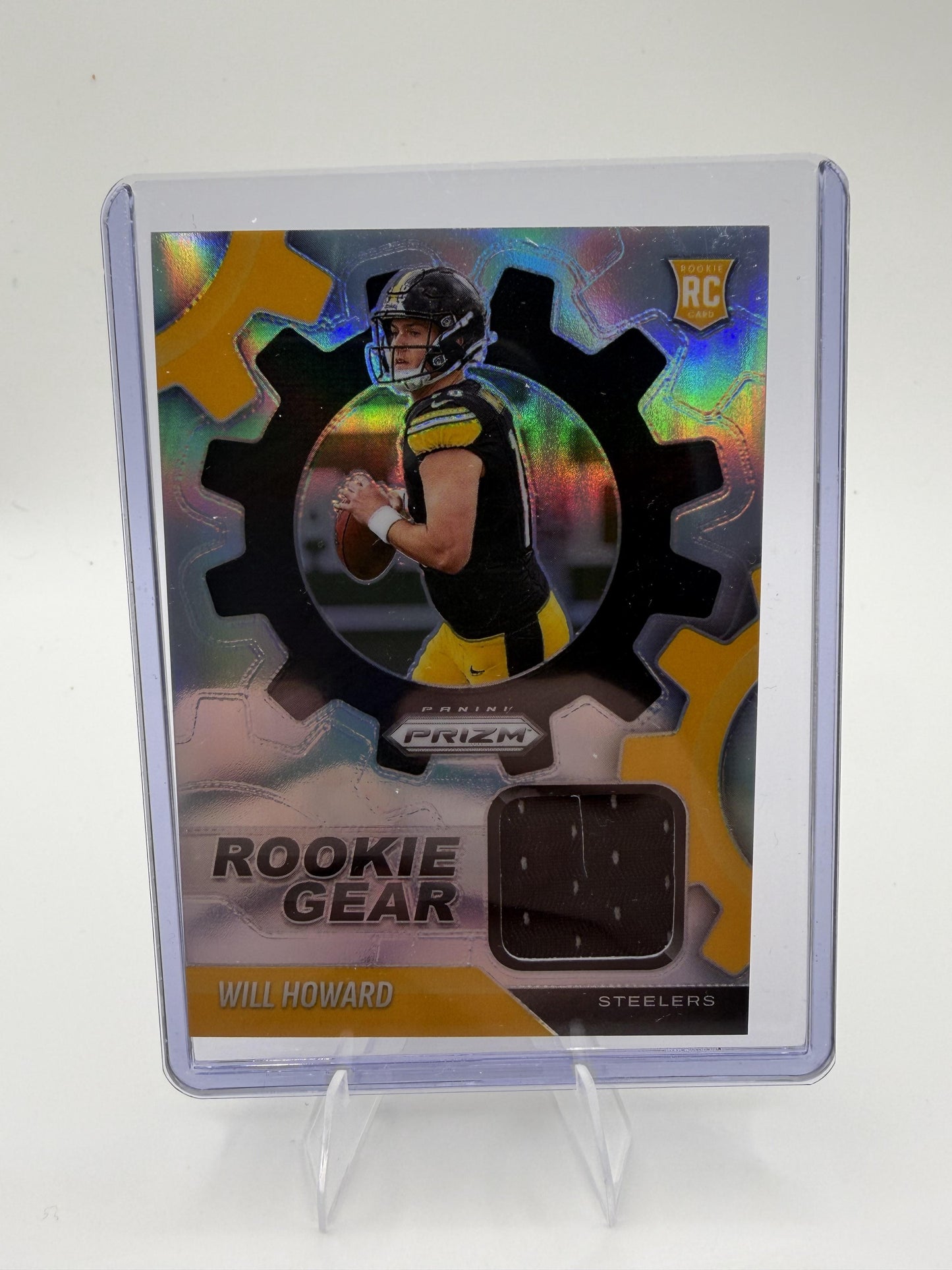 2025 Panini Prizm Will Howard RC Rookie Gear Jersey Relic Card #RGR-WHD Steelers