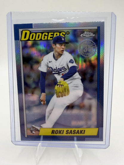2025 Topps Chrome Roki Sasaki Rookie Card 1990 35th Anniv  Refractor