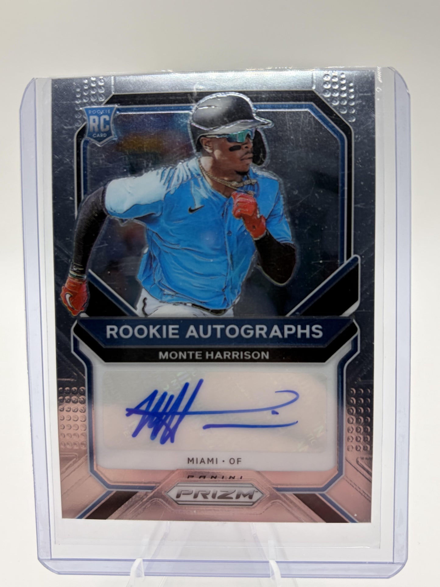 2021 Panini Prizm Monte Harrison Rookie Autograph Card Miami Marlins RC #RA-MH