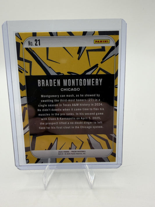 2025 Panini Prizm Baseball Braden Montgomery Dingers! Insert Card Chicago #21