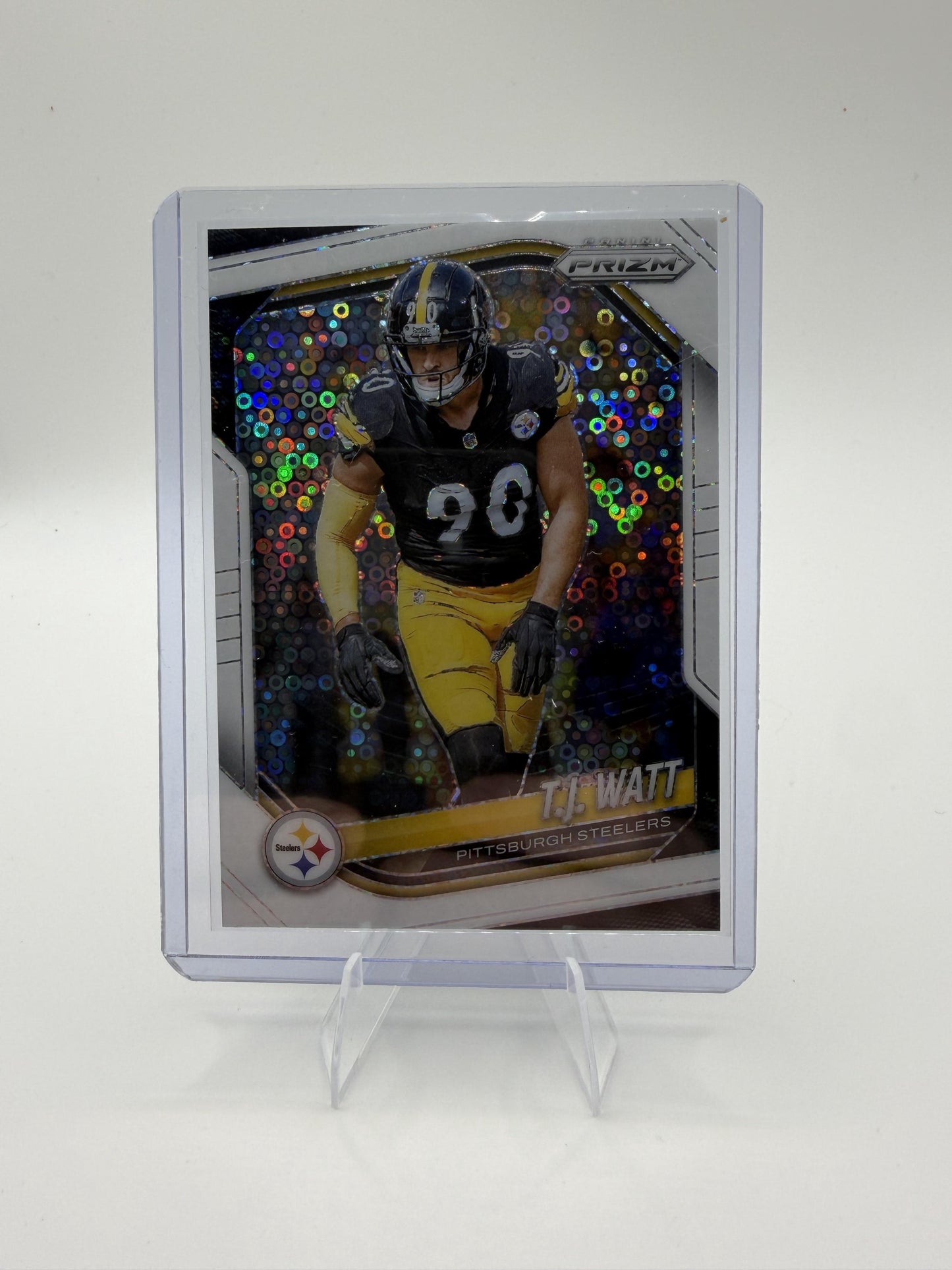 2025 Panini Prizm T.J. Watt Steelers Card Silver Prizm Pulsar Disco #263