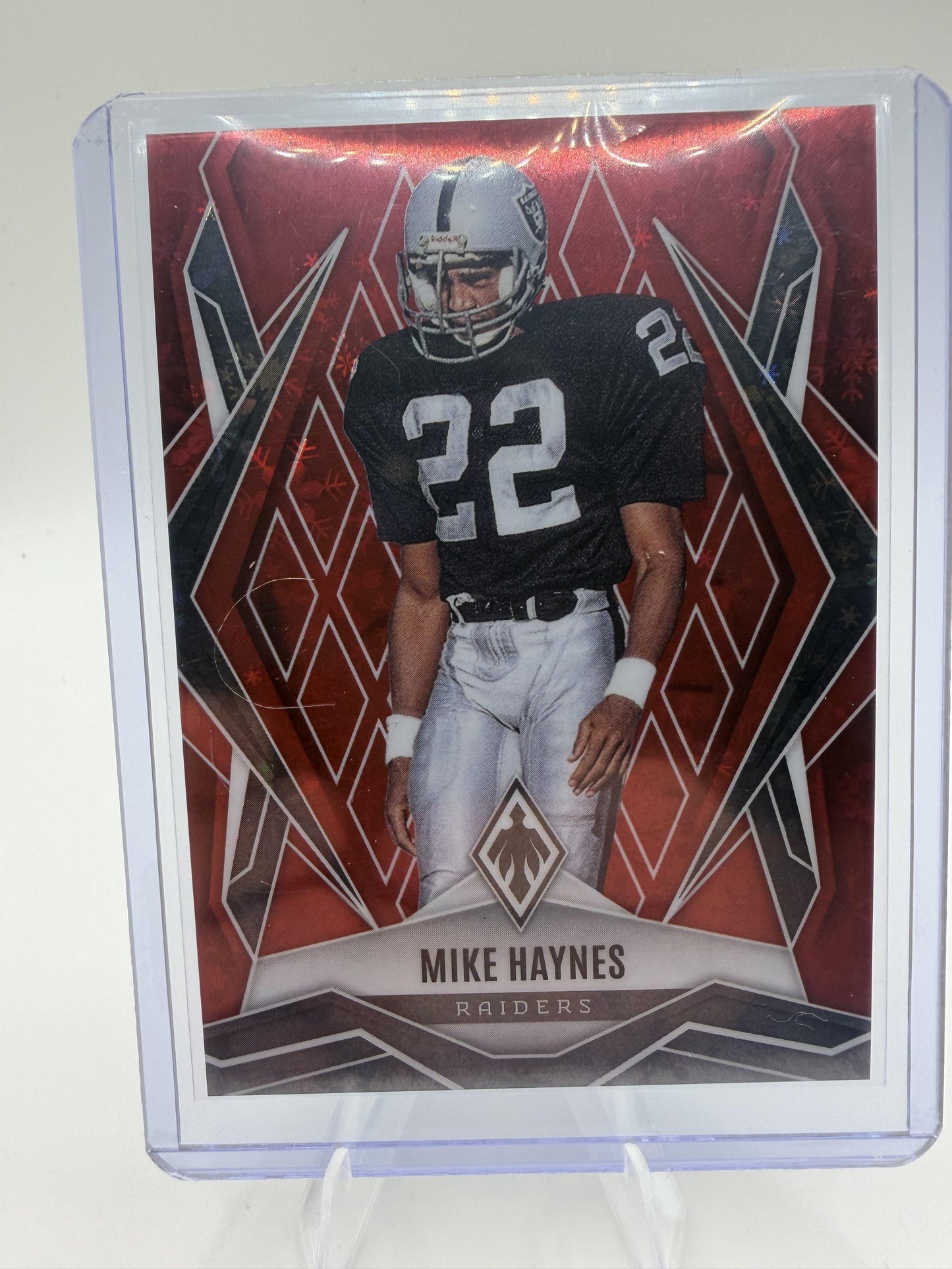 2025 Panini Phoenix Mike Haynes Card Red Snowflake Parallel /399 Raiders #47