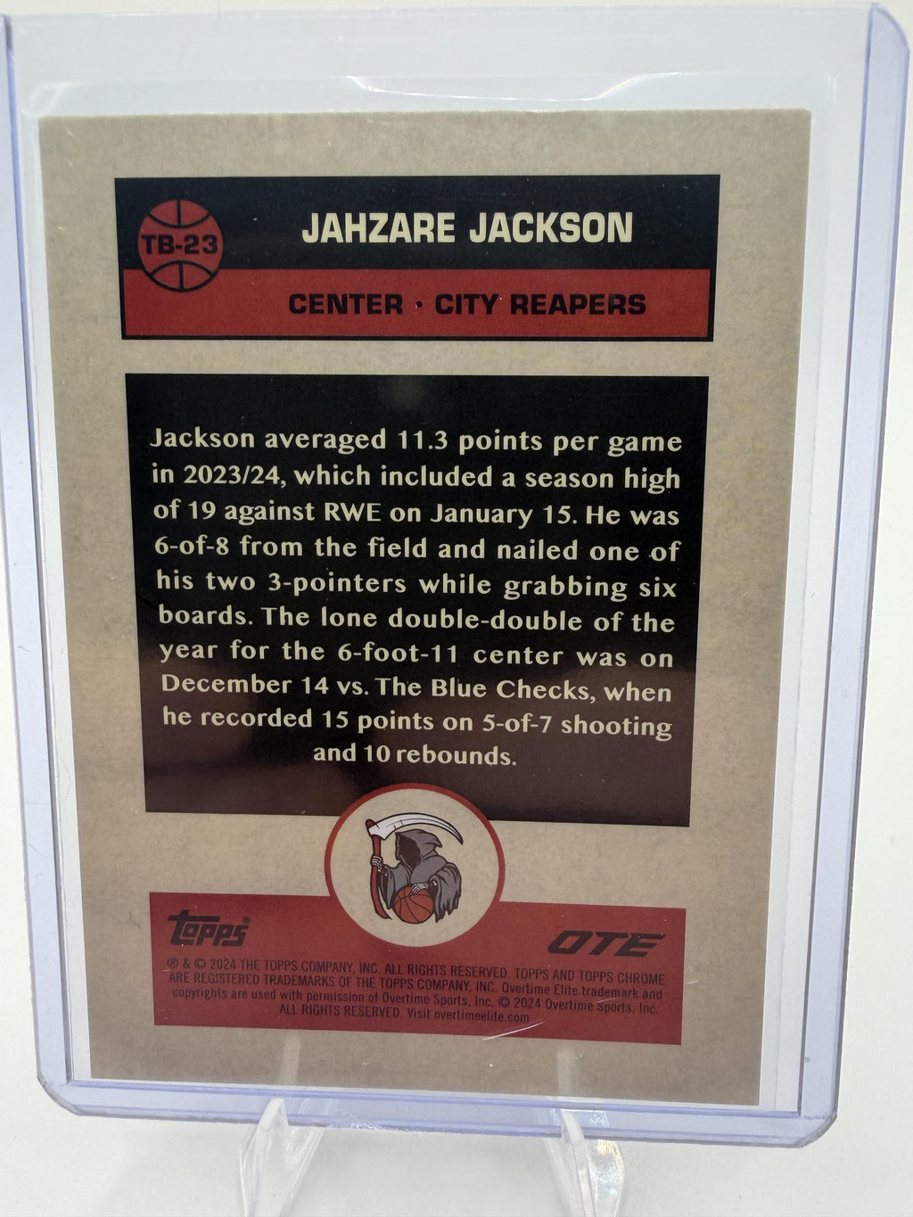 2023-24 Topps Chrome OTE Jahzare Jackson Orange Basketball Refractor /25 Card