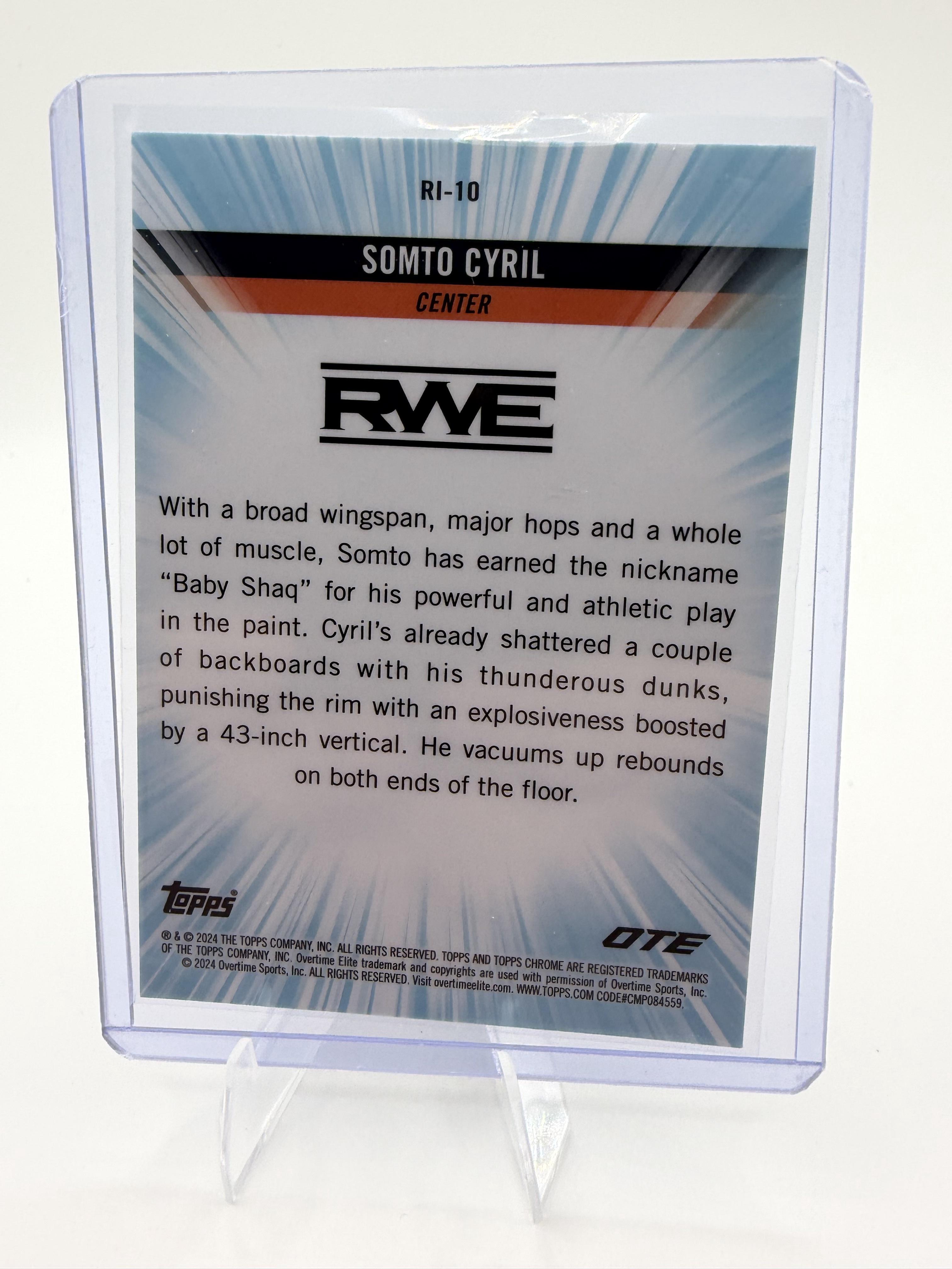2023-24 Topps Chrome Overtime Elite Somto Cyril Run It! Insert RI-10 Card OTE