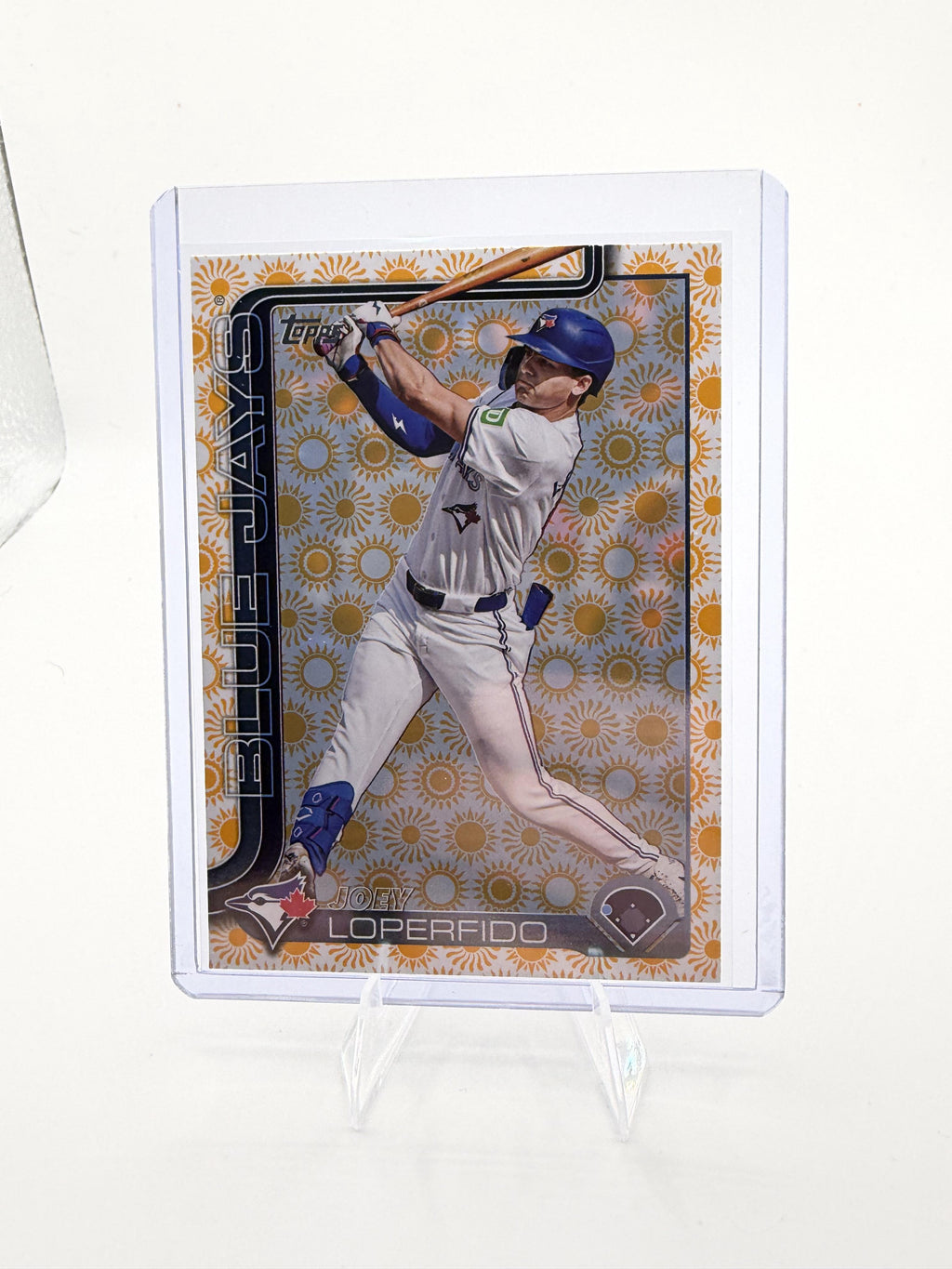 2025 Topps Series 2 Joey Loperfido Sun Holiday Parallel Card #398 Blue Jays