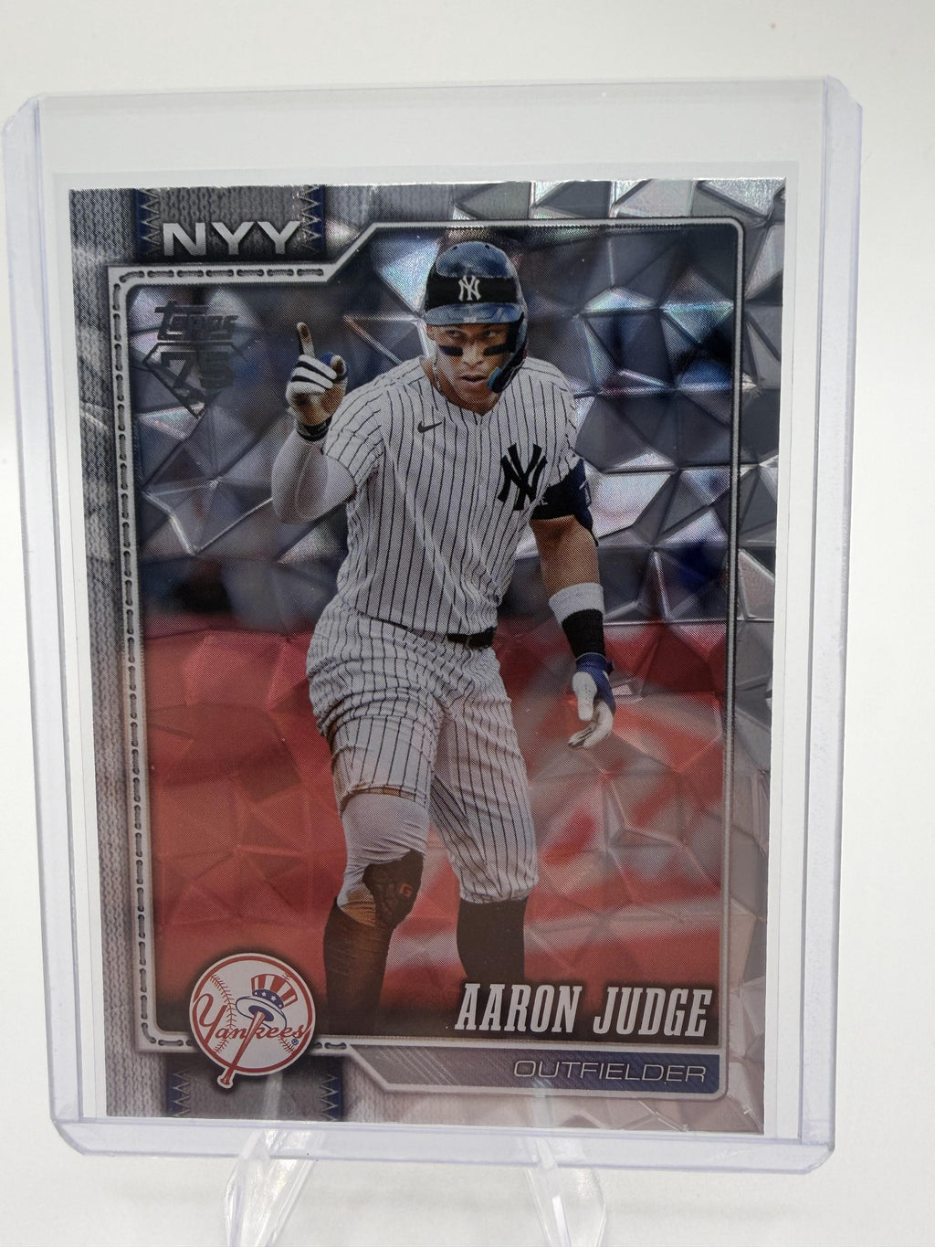 2026 Topps Aaron Judge Silver Crackle Foil Parallel Baseball Card #1