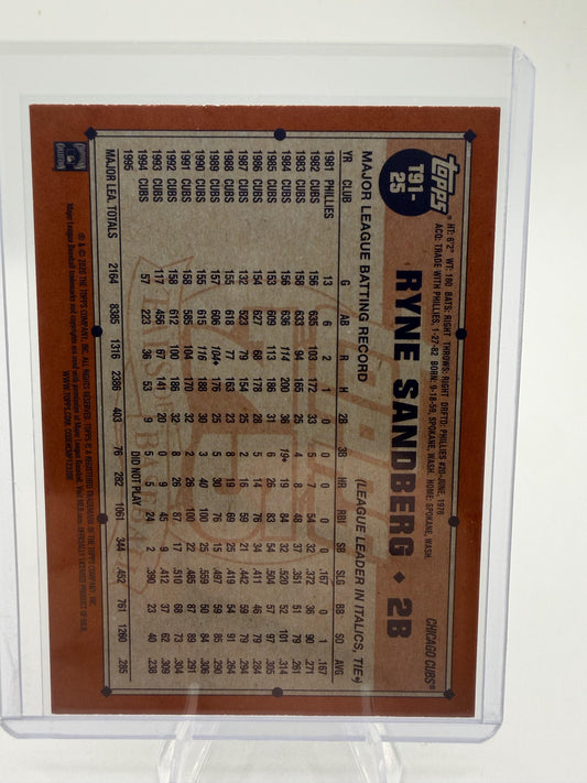 2026 Topps Ryne Sandberg 75th Anniversary 1991 Insert Card #T91-25 Cubs