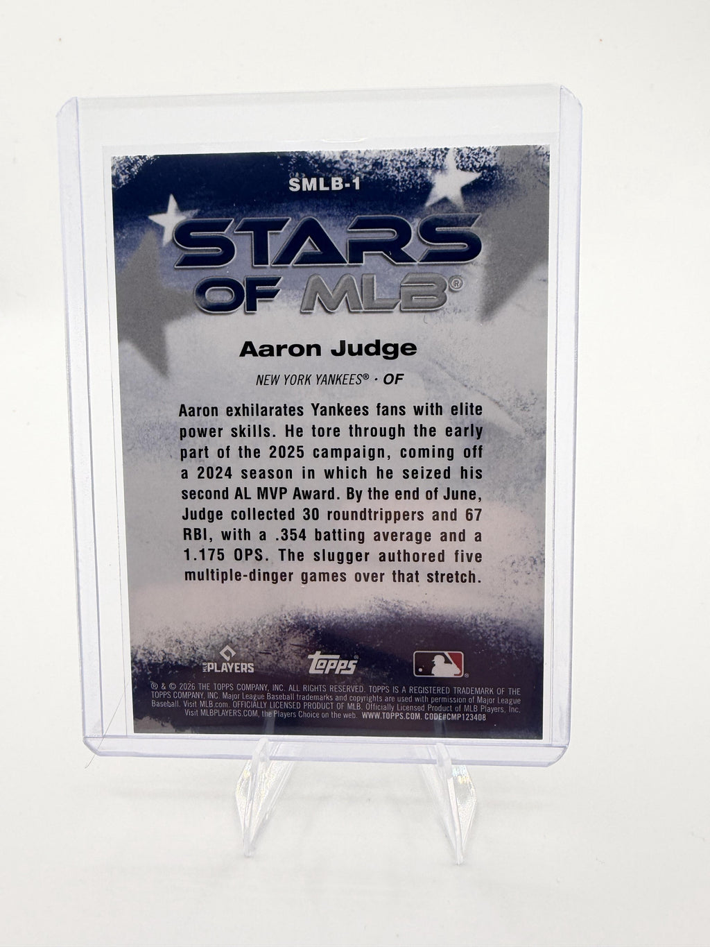 2025 Topps Aaron Judge Stars of MLB Insert Baseball Card #SMLB-1