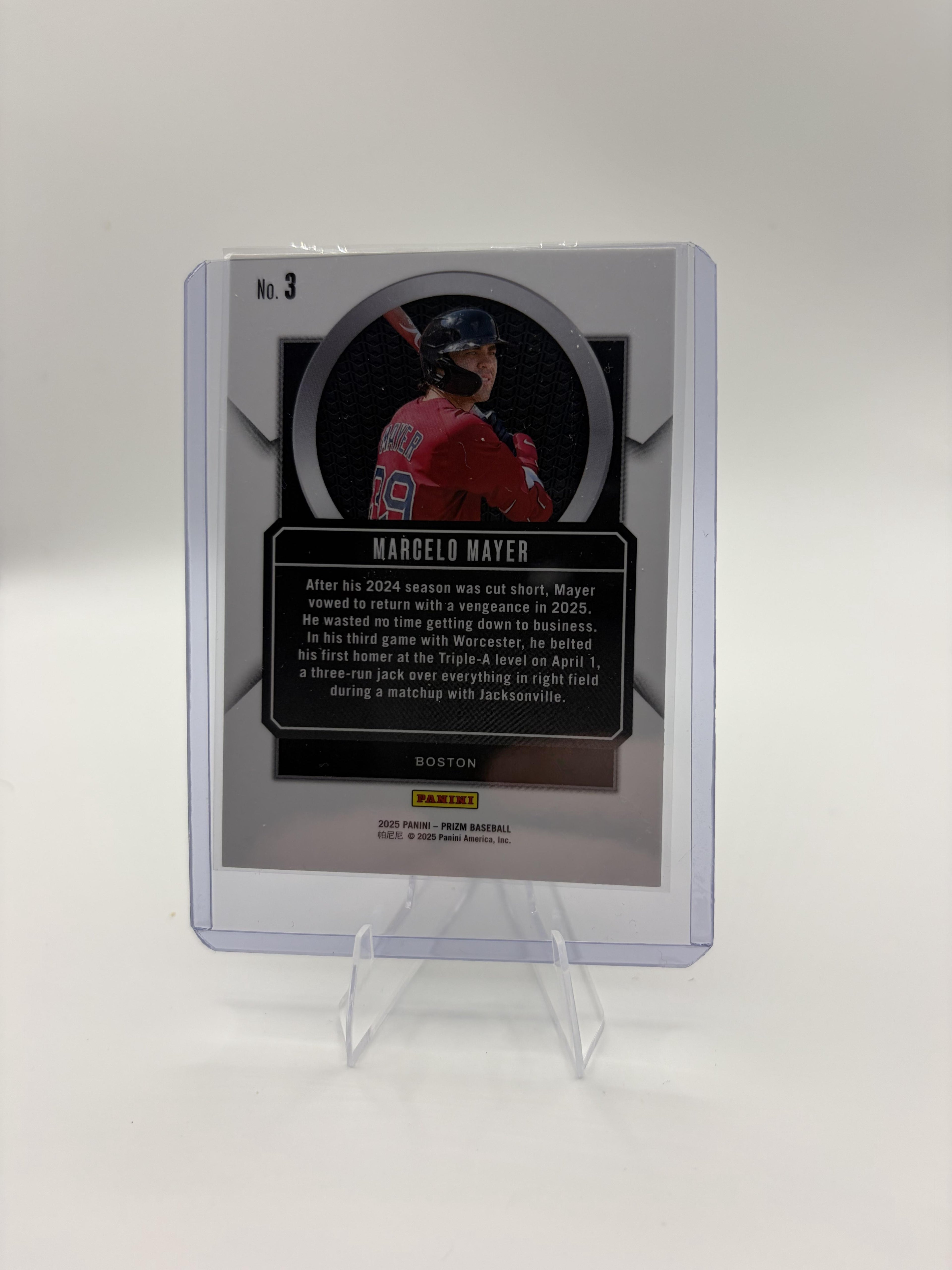 2025 Panini Prizm Marcelo Mayer Talisman Insert Card #3 Red Sox