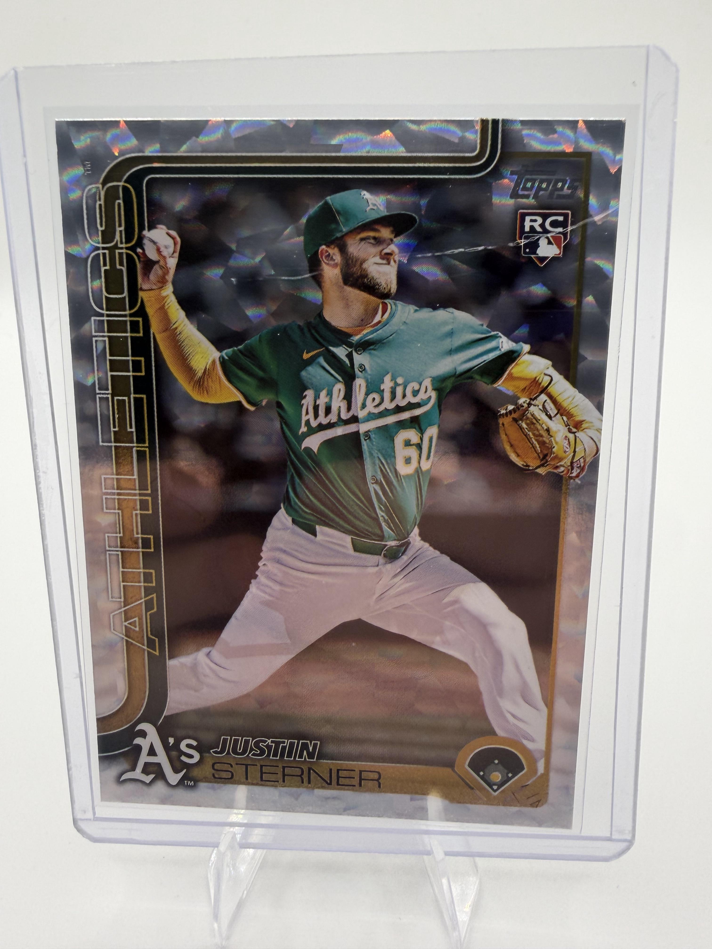 2025 Topps Update Justin Sterner RC #US252 Silver Crackle Foil Athletics Card