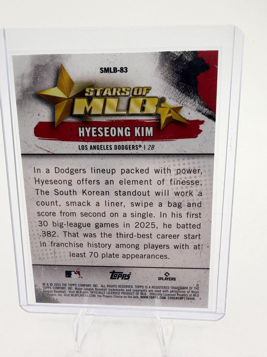 2025 Topps Update Hyeseong Kim RC Card #SMLB-83 Stars of MLB Dodgers Rookie