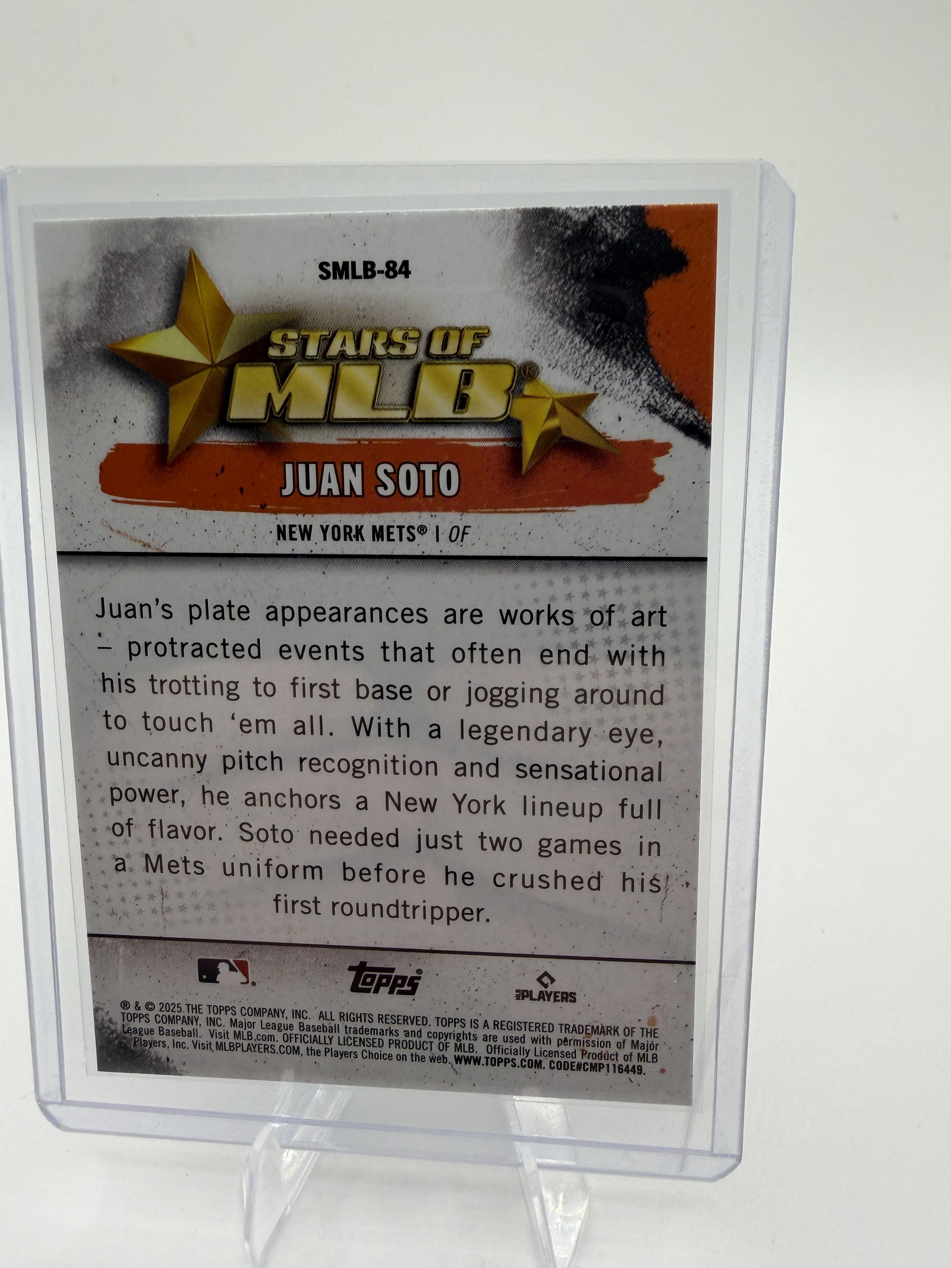 2025 Topps Update Juan Soto Stars of MLB Card #SMLB-84 New York Mets Insert