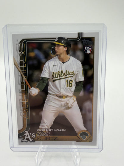 2025 Topps Update Nick Kurtz RC #US197 Rookie Debut Oakland Athletics Card