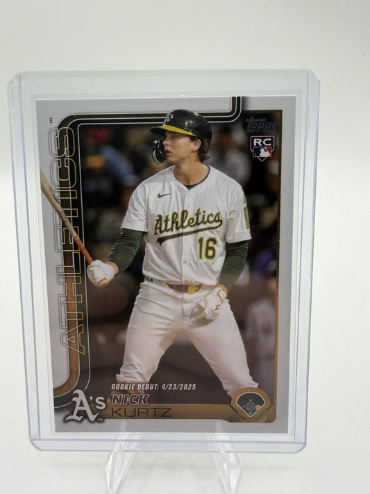 2025 Topps Update Nick Kurtz RC #US197 Rookie Debut Oakland Athletics Card