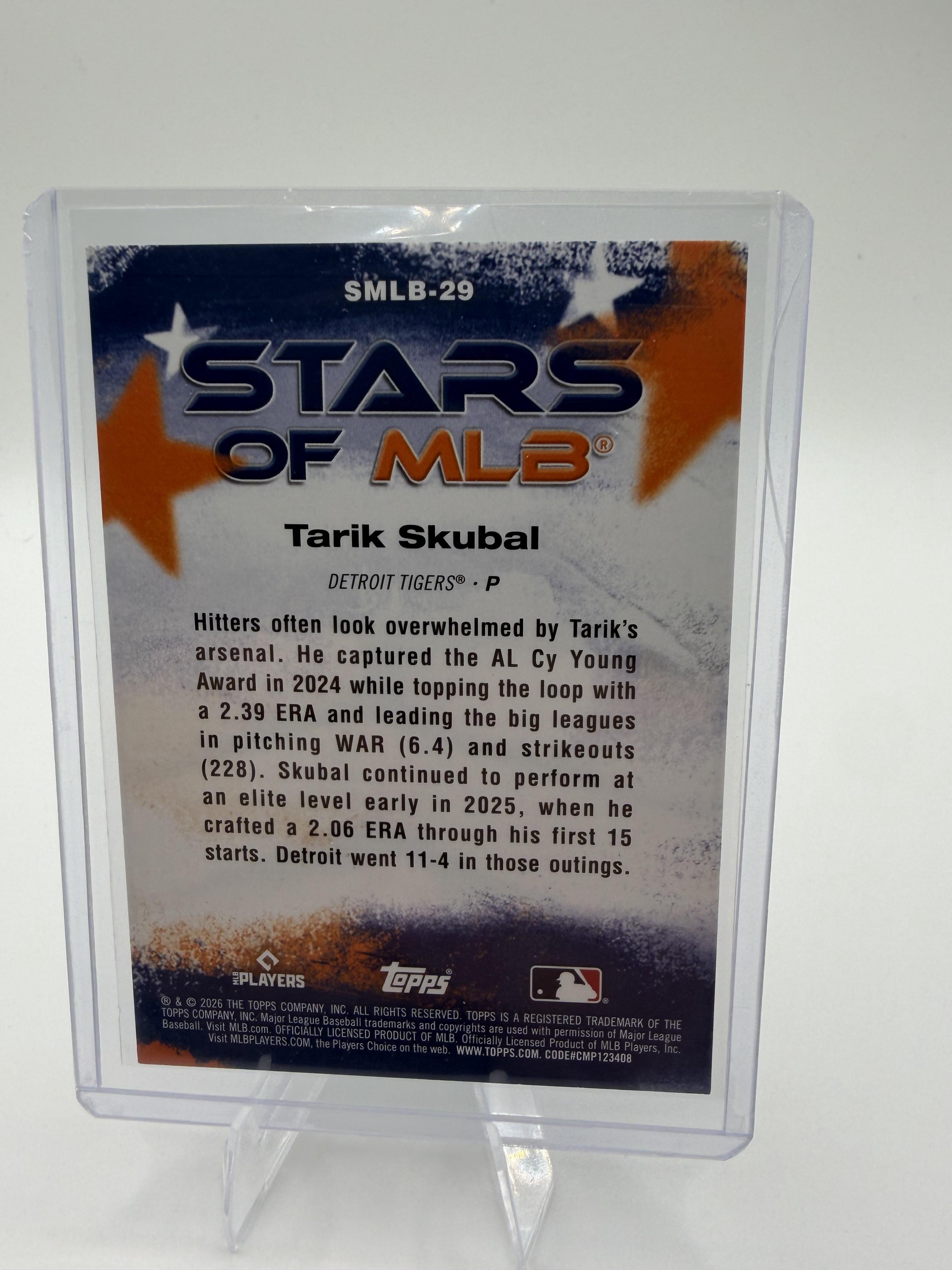 2026 Topps Stars of MLB Tarik Skubal #SMLB-29 Detroit Tigers Baseball Card