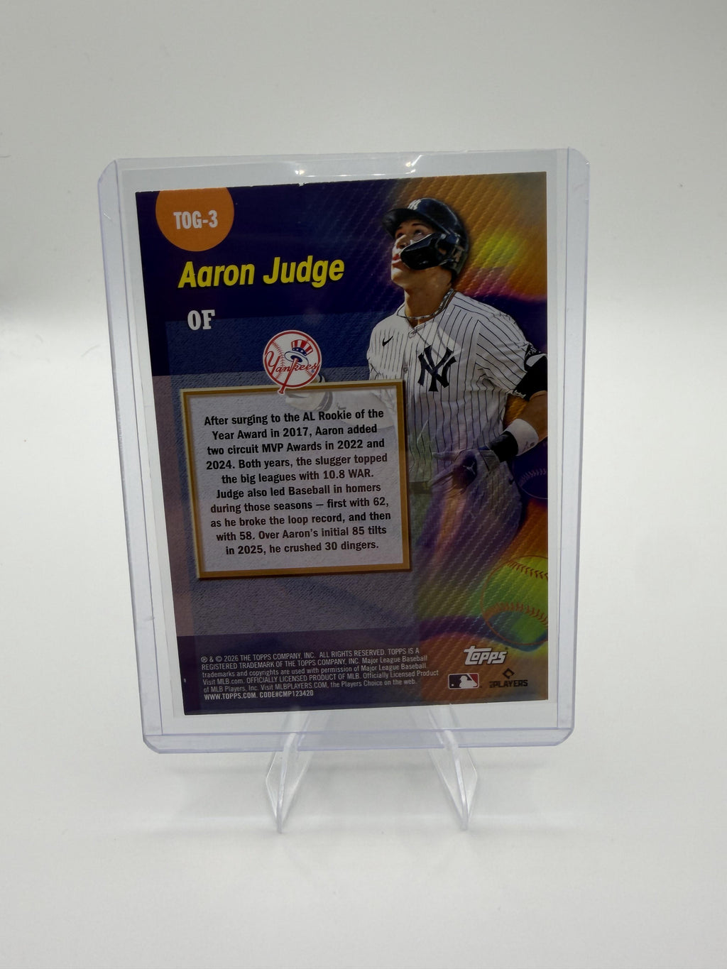 2026 Topps Aaron Judge Titans of the Game Insert Card #TOG-3 Yankees