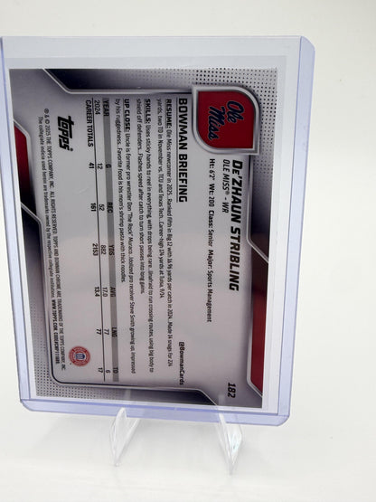 2025 Bowman Chrome De'Zhaun Stribling 1st Bowman Card #182 Pink Fuchsia Prizm