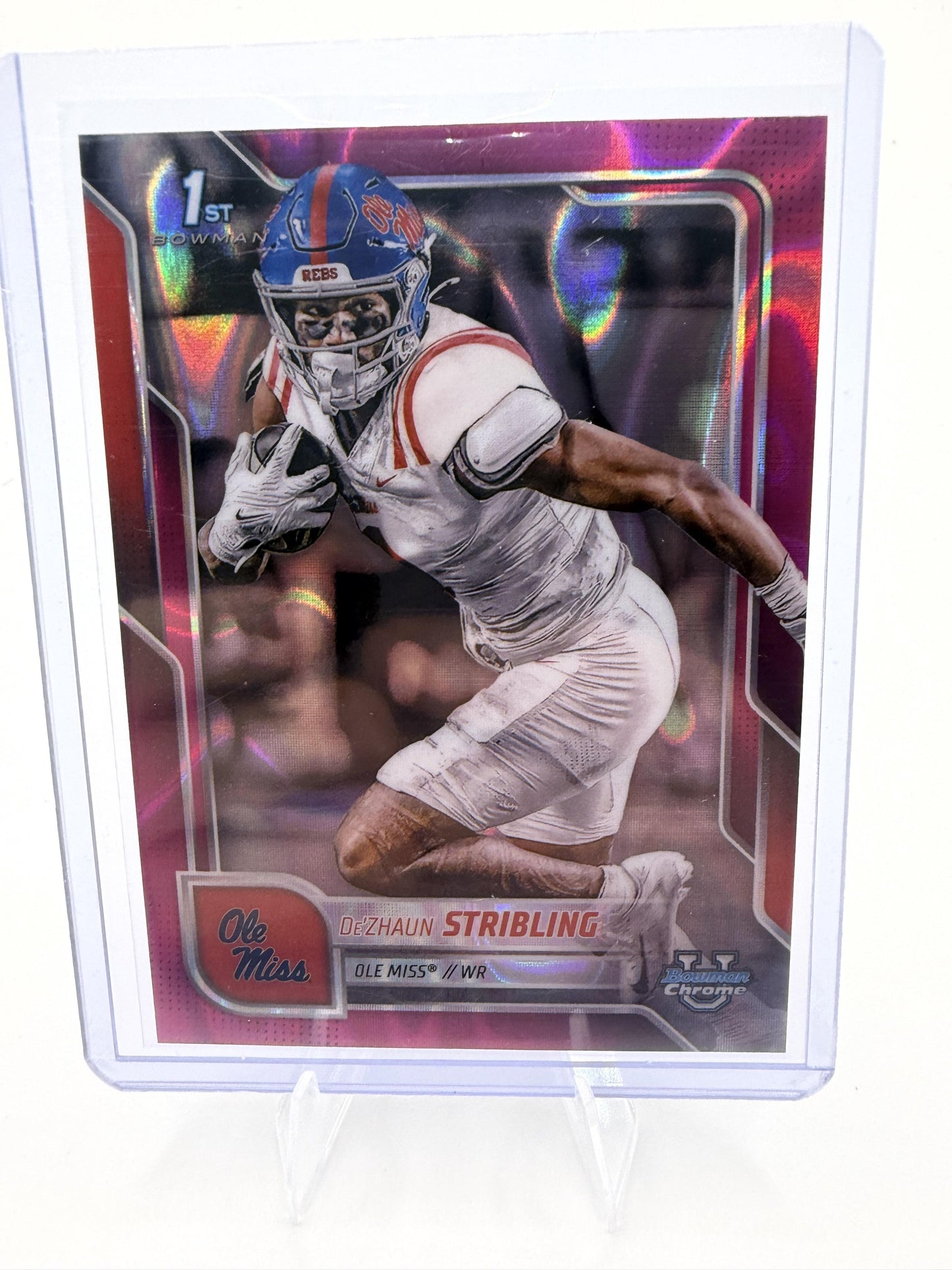 2025 Bowman Chrome De'Zhaun Stribling 1st Bowman Card #182 Pink Fuchsia Prizm